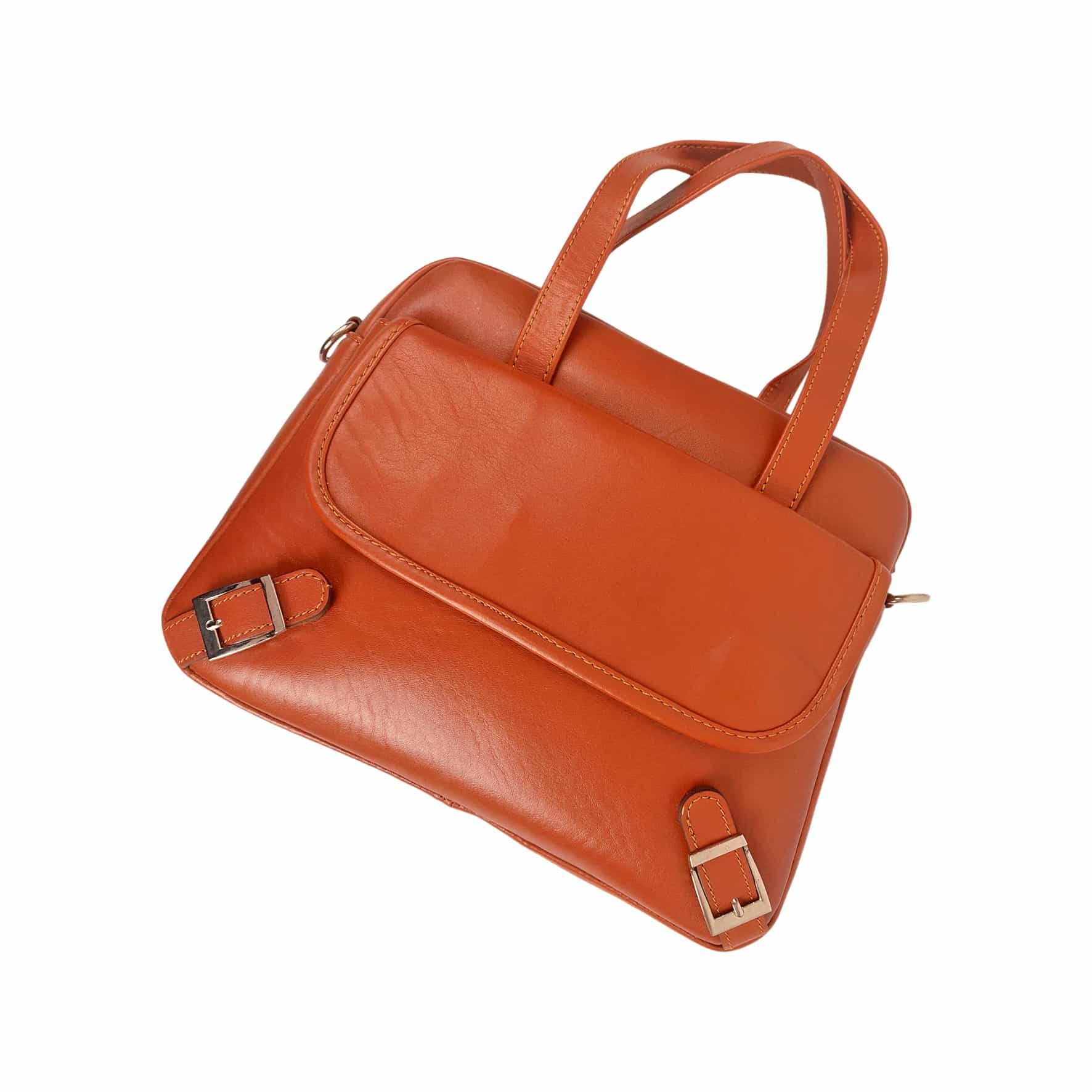 کیف دوشی زنانه چرم طبیعی آرباس کد AR1011 رنگ عسلی