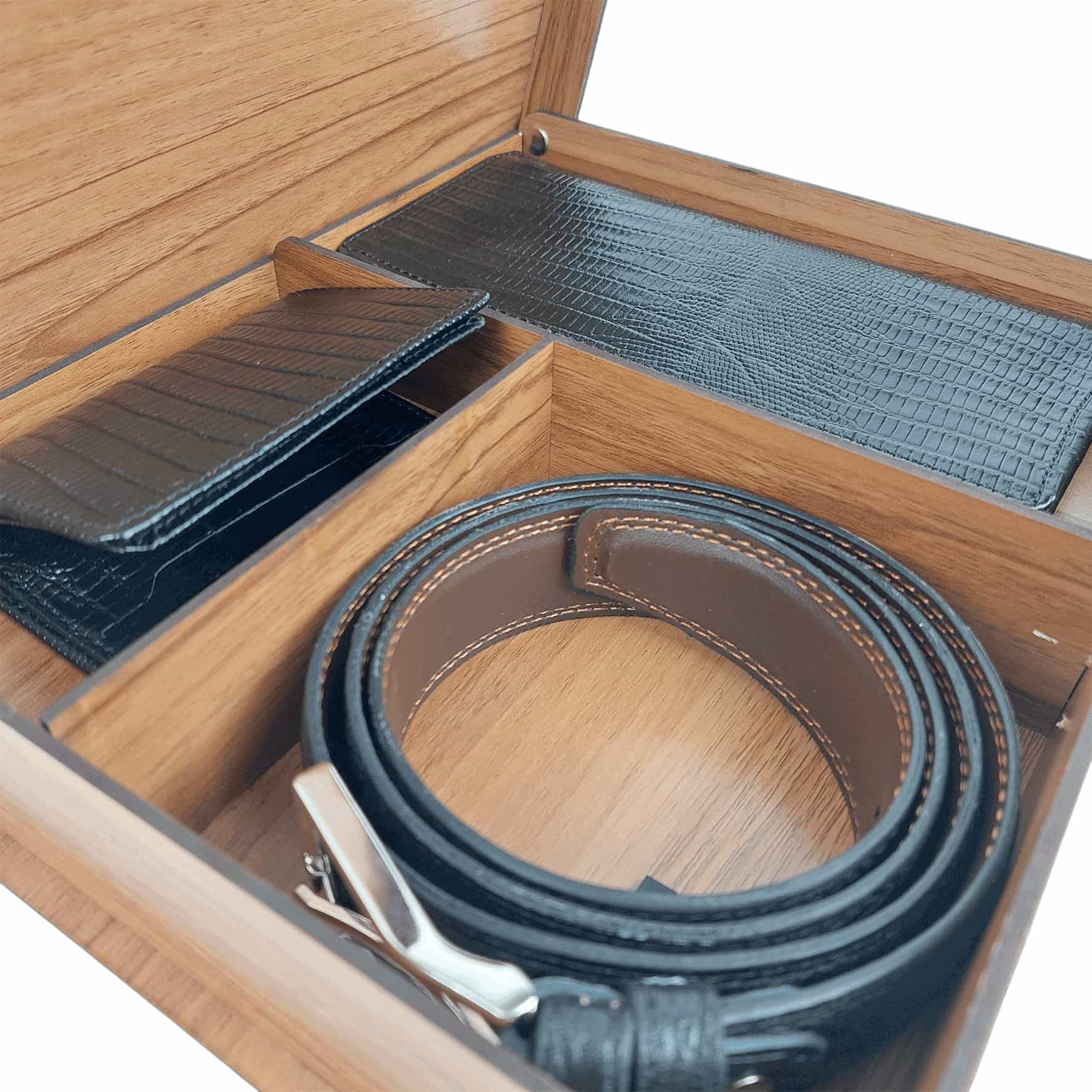  ست هدیه مردانه چرم طبیعی آرباس مدل AR3033 مشکی 