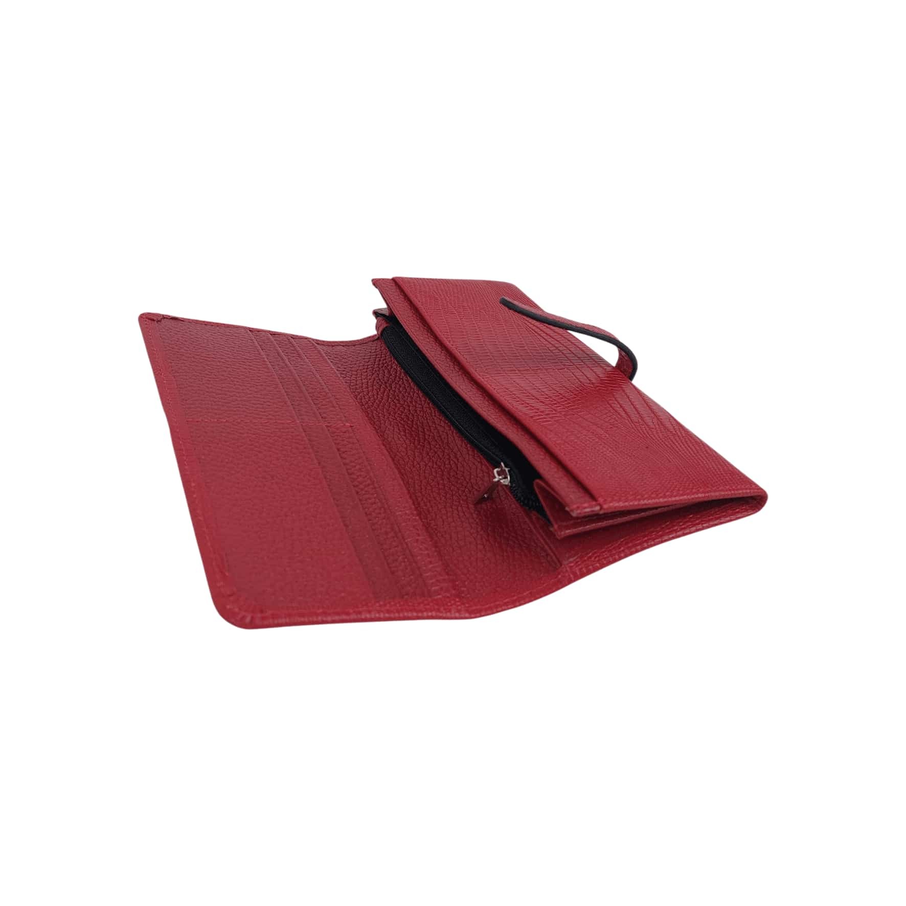  کیف پول زنانه چرم طبیعی قرمز آرباس کد AR3001 