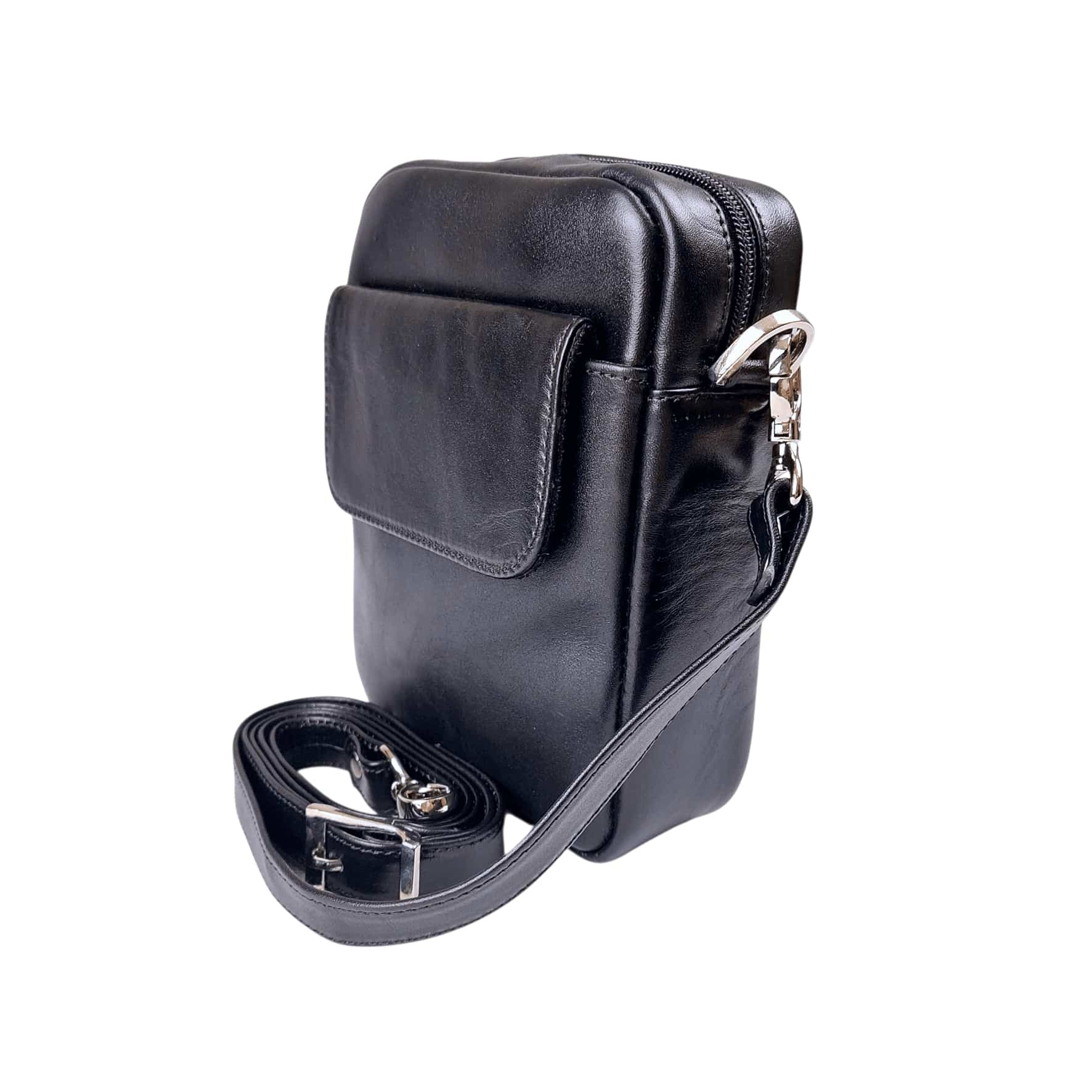 کیف دوشی مردانه چرم طبیعی آرباس کد AR2008 مشکی