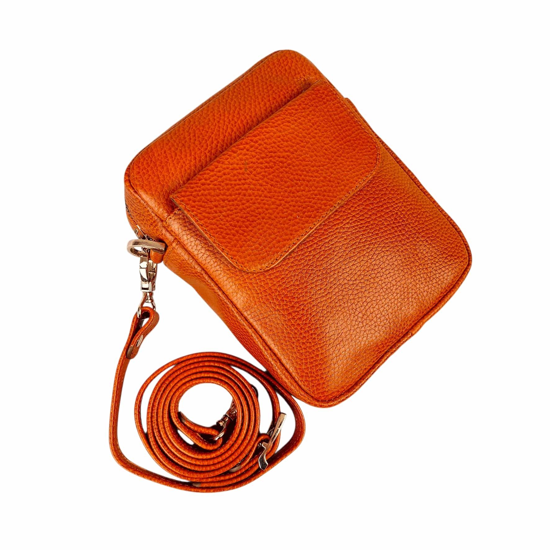 کیف دوشی مردانه چرم طبیعی آرباس کد AR2008 عسلی