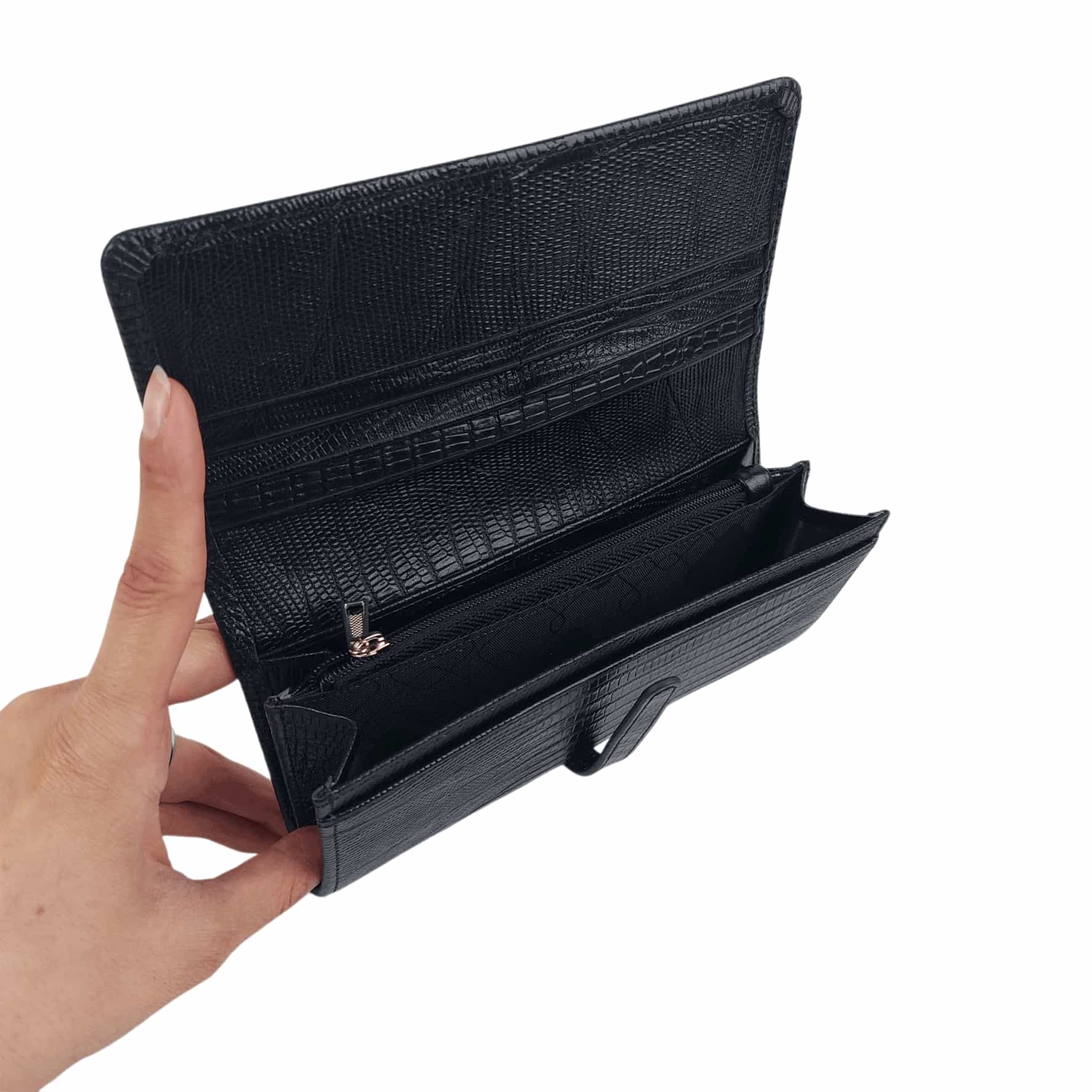  کیف پول زنانه مشکی چرم طبیعی آرباس کد AR3001 