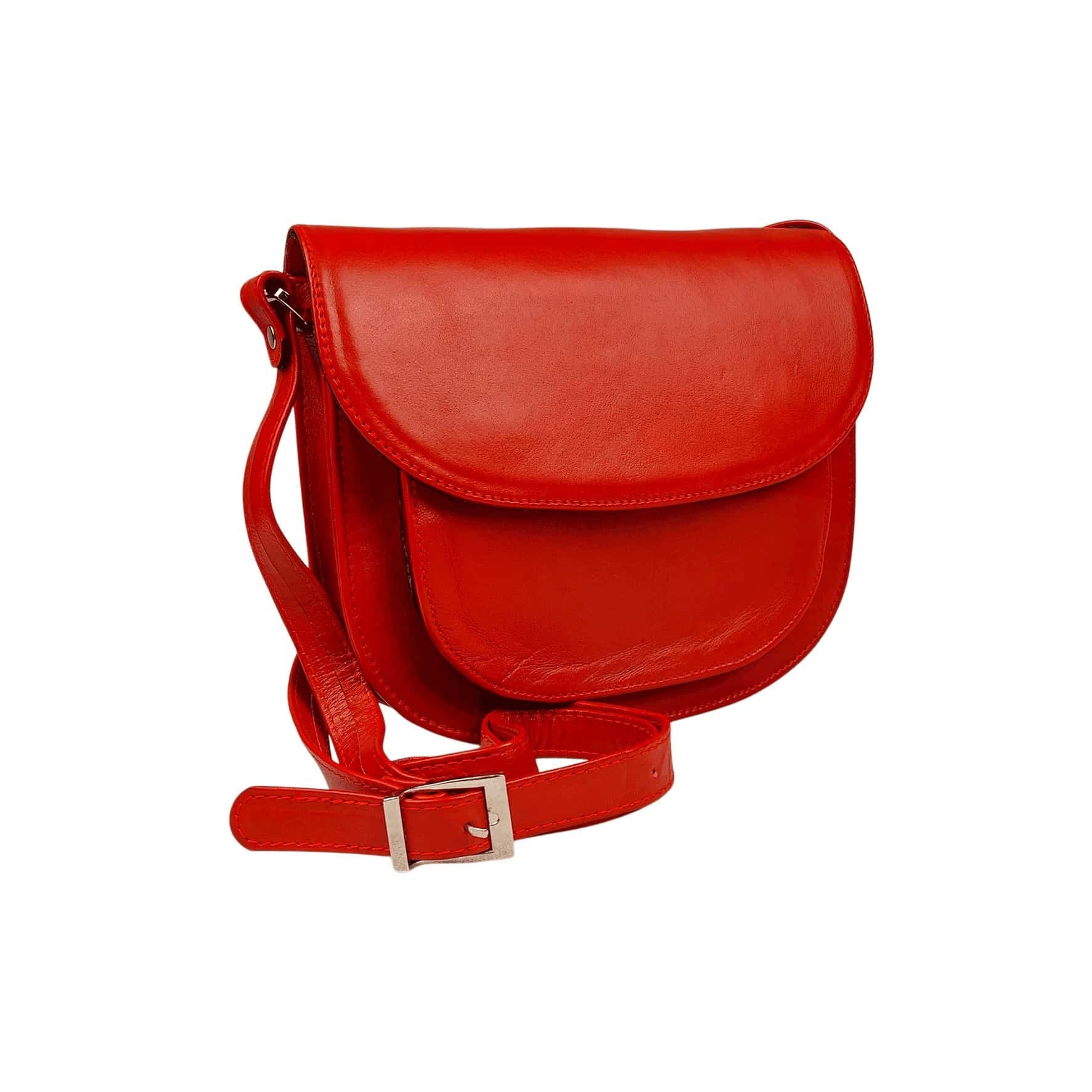 کیف دوشی زنانه چرم طبیعی آرباس کد AR1014 قرمز