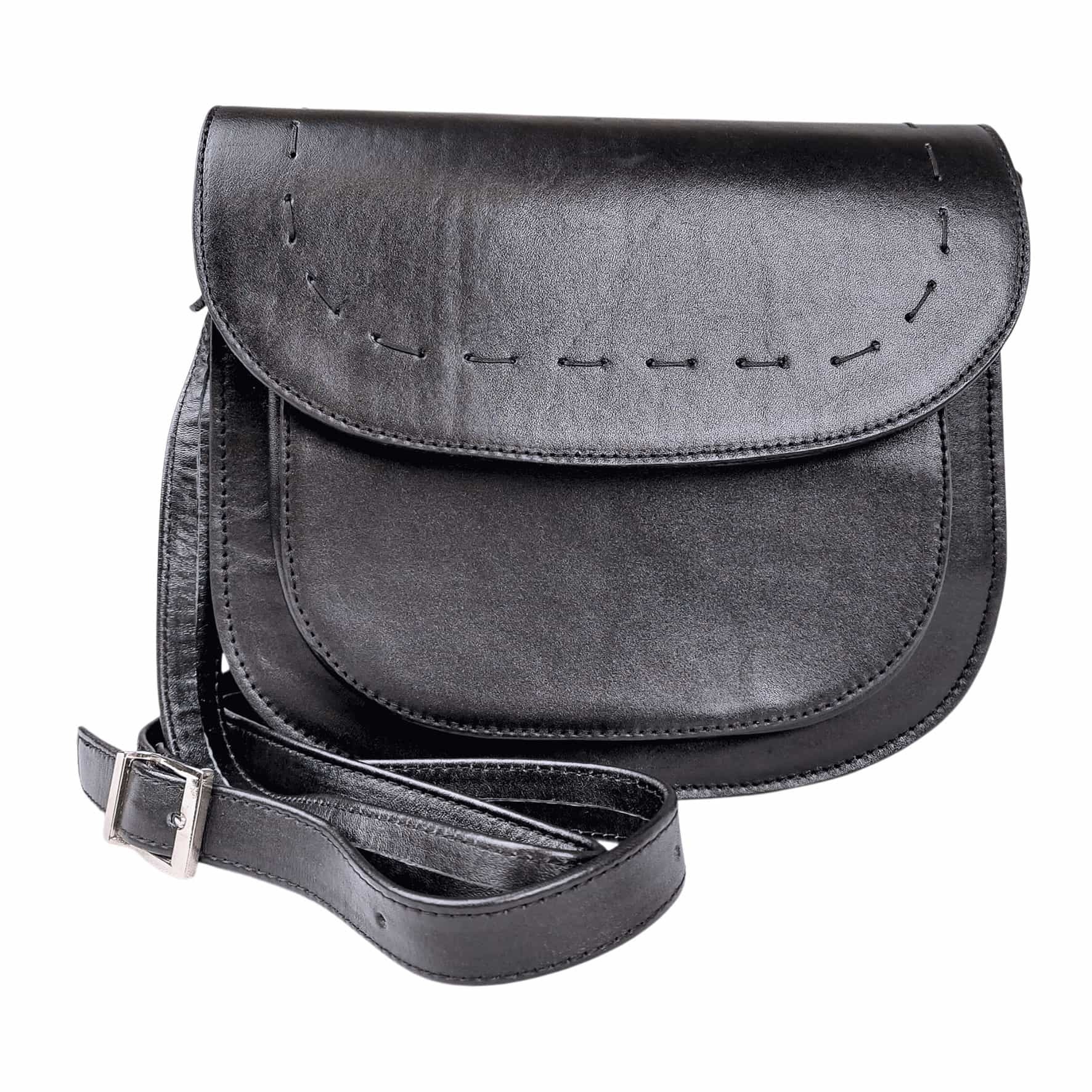 کیف دوشی زنانه چرم طبیعی آرباس کد AR1014 مشکی ساده